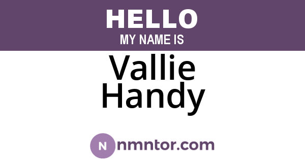 Vallie Handy
