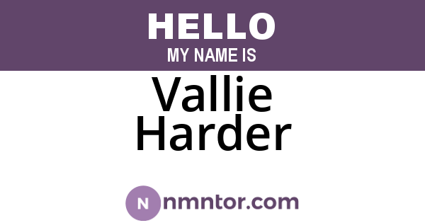 Vallie Harder