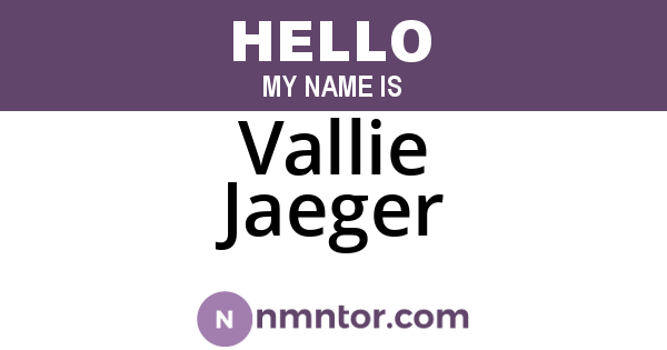 Vallie Jaeger