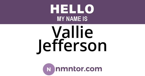 Vallie Jefferson
