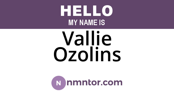 Vallie Ozolins
