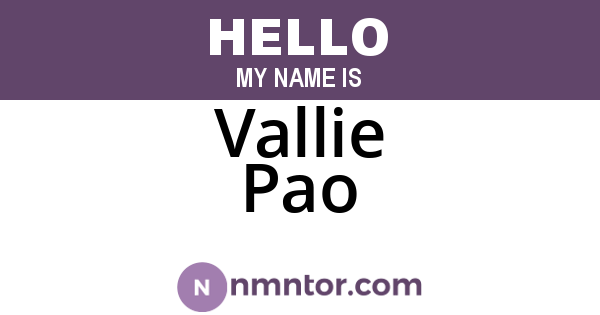 Vallie Pao