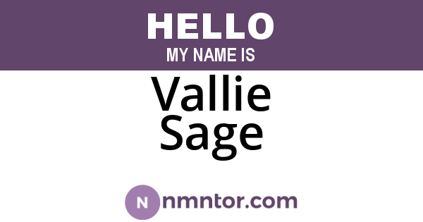 Vallie Sage