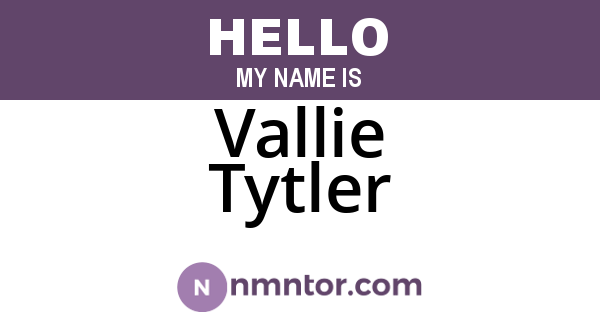 Vallie Tytler