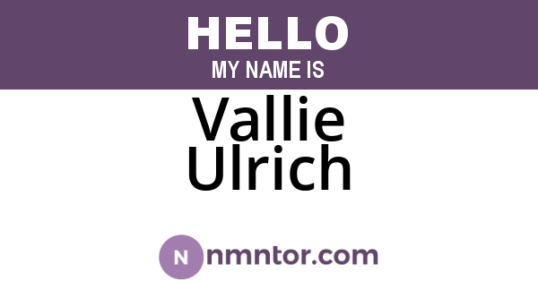 Vallie Ulrich