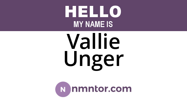 Vallie Unger