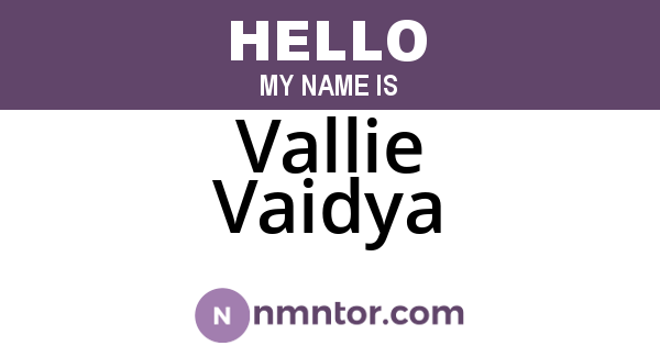 Vallie Vaidya