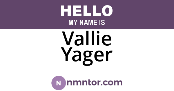Vallie Yager
