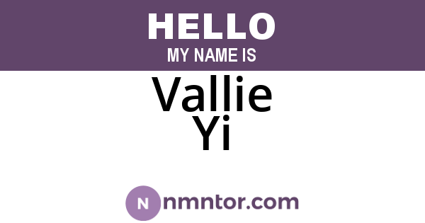 Vallie Yi