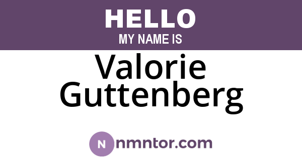Valorie Guttenberg