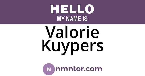 Valorie Kuypers