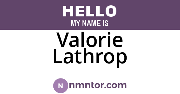 Valorie Lathrop