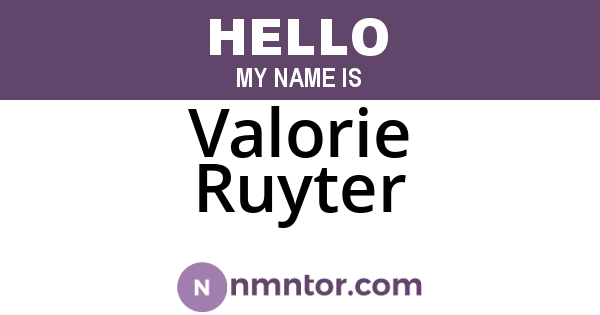 Valorie Ruyter