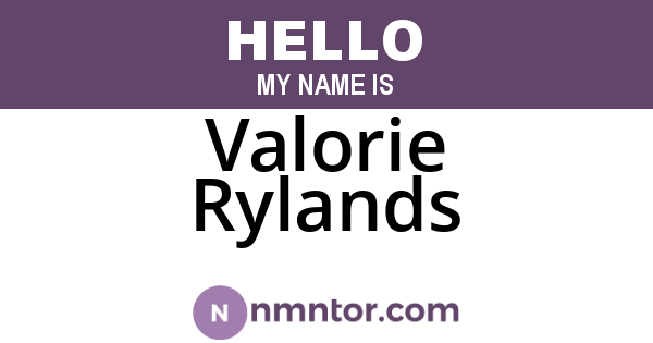 Valorie Rylands