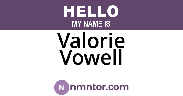Valorie Vowell