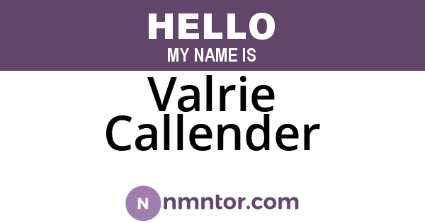 Valrie Callender
