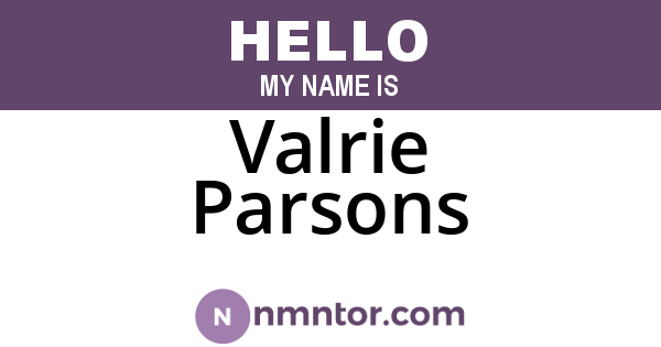 Valrie Parsons