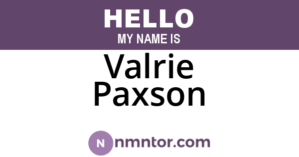 Valrie Paxson