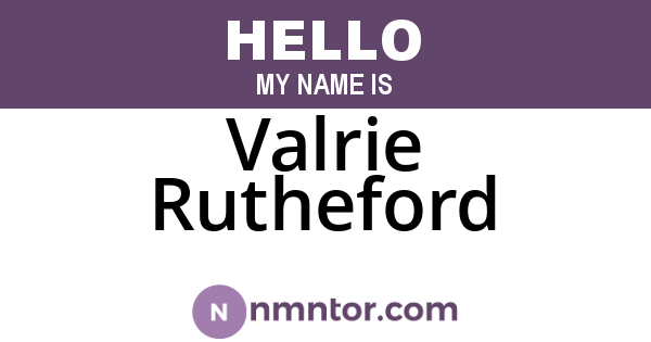 Valrie Rutheford