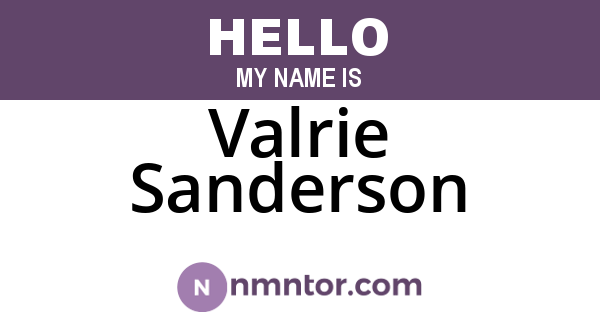Valrie Sanderson