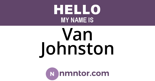 Van Johnston