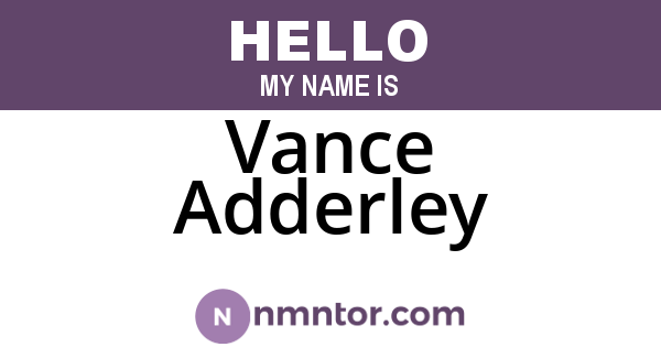 Vance Adderley