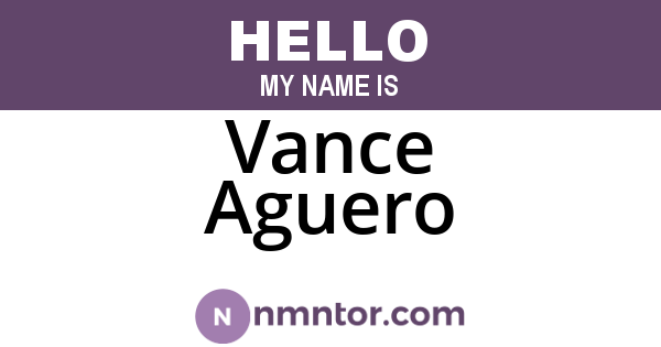 Vance Aguero