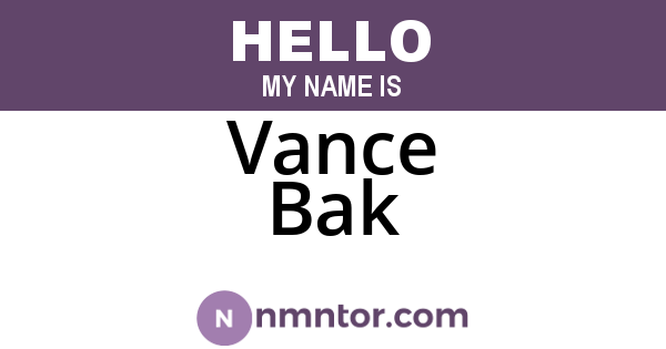 Vance Bak