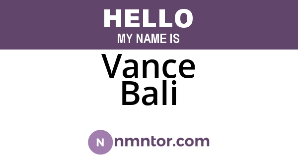 Vance Bali