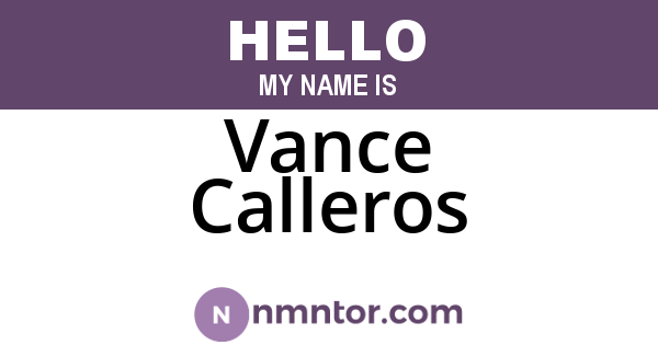 Vance Calleros