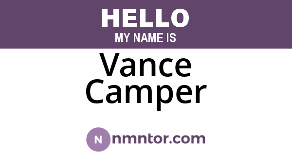 Vance Camper