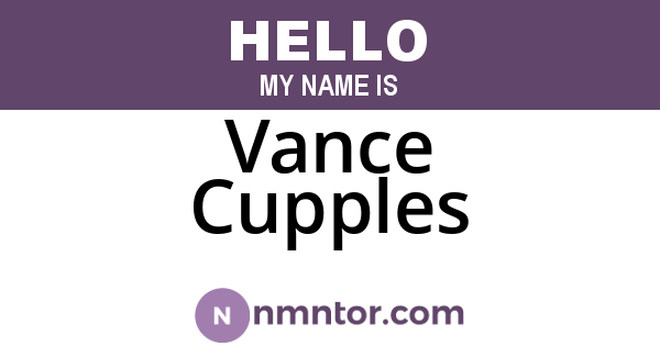 Vance Cupples