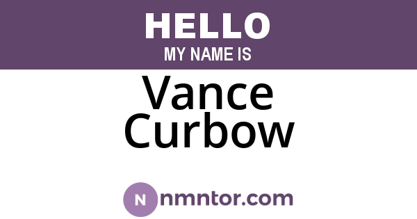 Vance Curbow