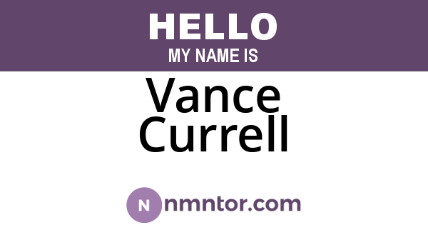 Vance Currell