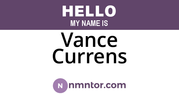 Vance Currens