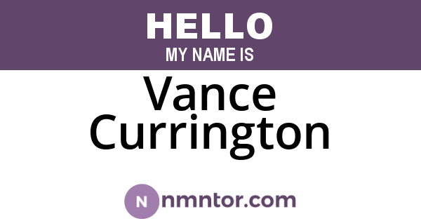 Vance Currington