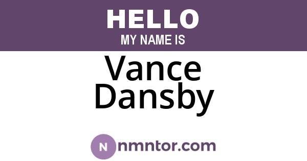 Vance Dansby