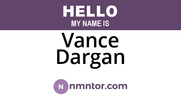 Vance Dargan