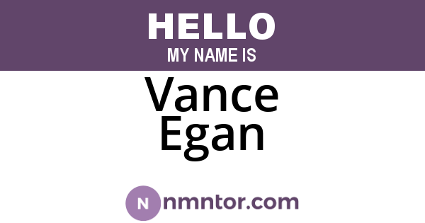 Vance Egan