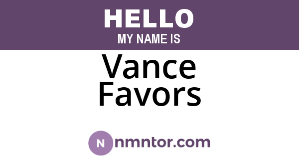Vance Favors