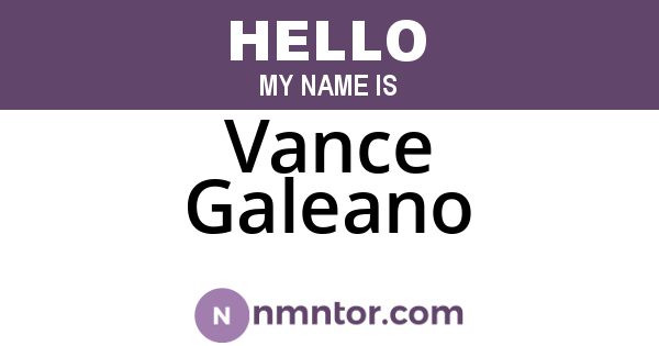 Vance Galeano