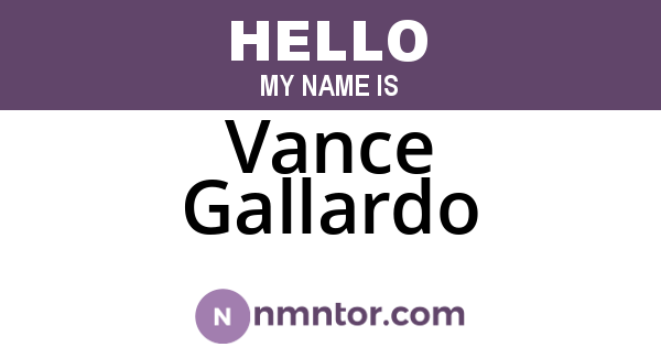 Vance Gallardo