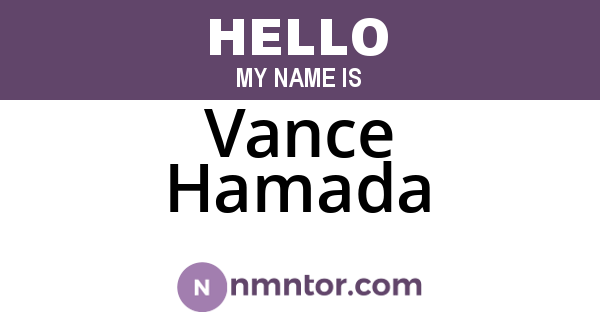 Vance Hamada