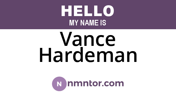 Vance Hardeman