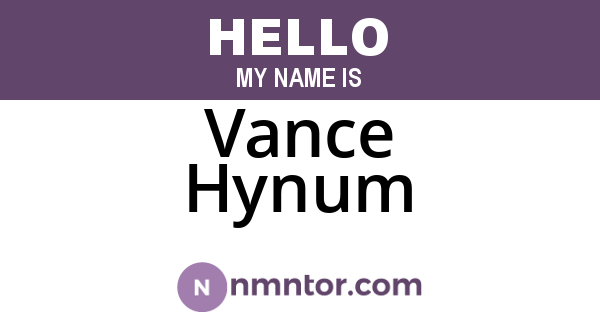 Vance Hynum
