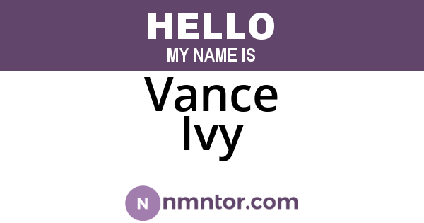 Vance Ivy