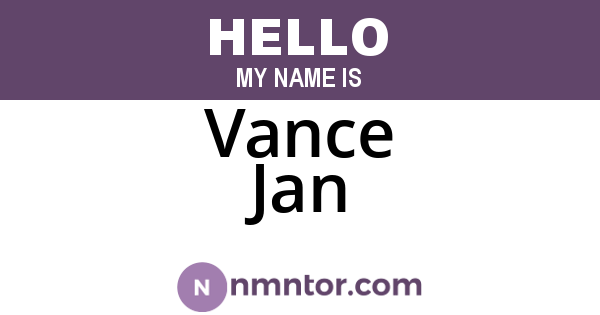 Vance Jan