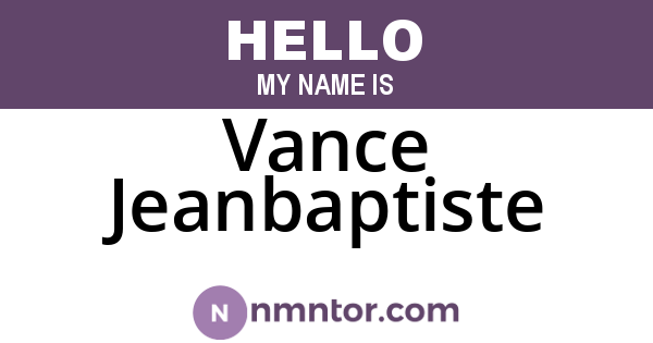 Vance Jeanbaptiste