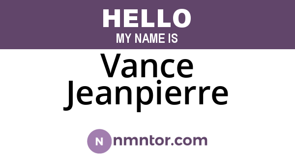 Vance Jeanpierre