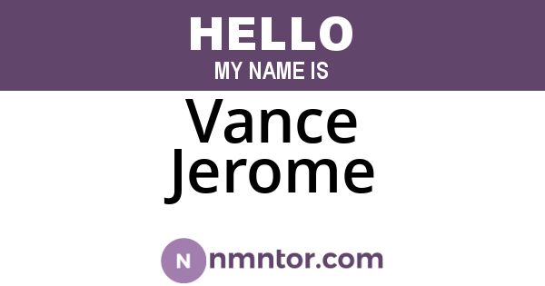 Vance Jerome